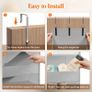 Over the Door Storage, Clear Hanging Organiser with 4 Mesh Side Pockets, Anti Tilt 40 lbs Load Behind Door for Dorm, University Essentials, Room, Bedroom, Kitchen, Light Grey, 5 Shelf, 1 Pack Image 5