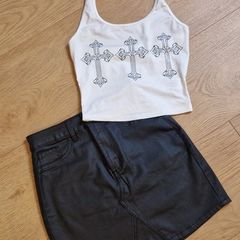 Mini Skirt + Rhinestone Top - 8