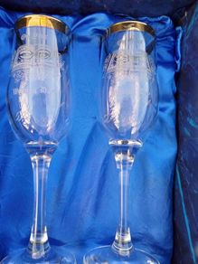2 Handcut Wedding Glasses by Duiske