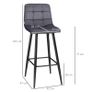 Set of 2 Bar Stools with Footrest in Retro Design 42 cm x 47 cm x 105 cm Gray Image 3