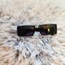 Rectangle Sunglasses Black Narrow Frame Image 3