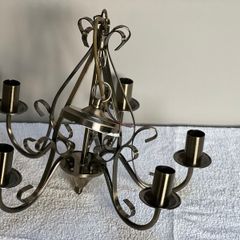 Price drop Vintage brushed steel 5 arm chandelier/pendant fitting