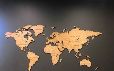 World Classic Wooden Map Wall Decoration