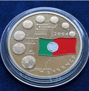 Euro 2004 Portugal Limited edition - 5 Francs 2003 - soccer football coin