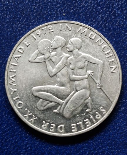 1972 Germany D 10 Mark Olympic Games Munich Silver coin