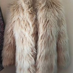 Reiss 1971 cream faux fur coat