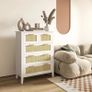 5-Drawer Dresser Solid Wood Handles Metal Slides for Office Living Room Bedroom 77 x 37 x 104 cm White Image 2