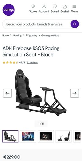 Thrustmaster T128 Racing Wheel / Pedals with ADX FireBase RS03 Racing Simulation Seat for PS5 / PC