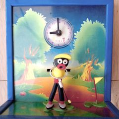 Vintage  Moving Clock ( Golf )