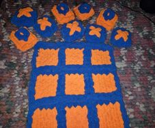 Chunky Knit Tic Tac Toe Game | Sensory Play Mat, Kids Gift | Handmade Soft Play