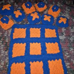 Chunky Knit Tic Tac Toe Game | Sensory Play Mat, Kids Gift | Handmade Soft Play