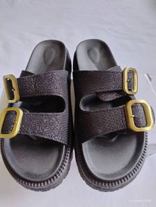 Women Buckle Decor Flatform Slidder Sandals