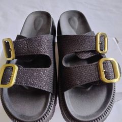 Women Buckle Decor Flatform Slidder Sandals