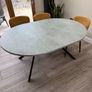 Extendable Grey Dining Table with 4 Gold & Navy Chairs Image 2