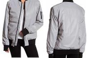 Blanc Noir Silver Reflective Oversized Backpack Straps Bomber Jacket Women S New
