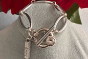 Antique Silver Plated Toggle Bracelet