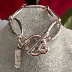 Antique Silver Plated Toggle Bracelet