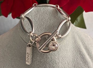 Antique Silver Plated Toggle Bracelet