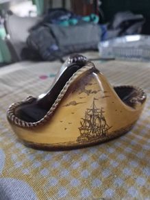 Pipe stand Vintage Mid Century double pipe holder ceramic