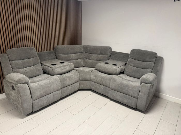 Sorrento Corner Grey Fabric Recliner Sofa
