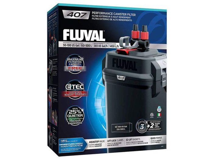 Fluval 407 Canister Filter, 50-100 US Gal / 150-500 L