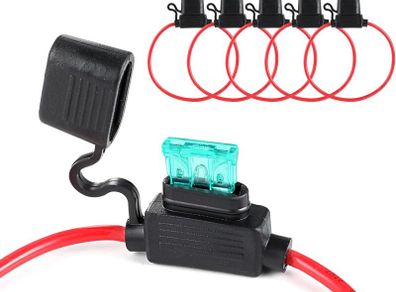 5PCS 18 Gauge Fuse Holder 12V for ATC/ATO Blade Fuse Inline Fuse Holder 12V with 18 AWG Wires with 10A 15A Fuse Car