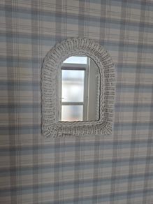 White rattan arch Mirror