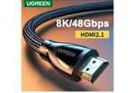Ugreen 3M HDMI 2.1 UHD/3D 8K (7680x4320@60Hz) 48Gbps Ultra High Speed Cotton Braided (Nickel-Plated) Cable (Brand New/Warranty)