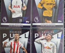 Topps Premier League Trading Cards Premier Pull Bergvall, Nunes, Piroe and Guedes