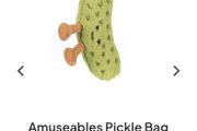 New JELLYCAT Amuseables Pickle Bag Charm