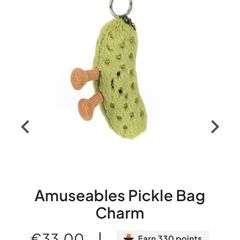New JELLYCAT Amuseables Pickle Bag Charm