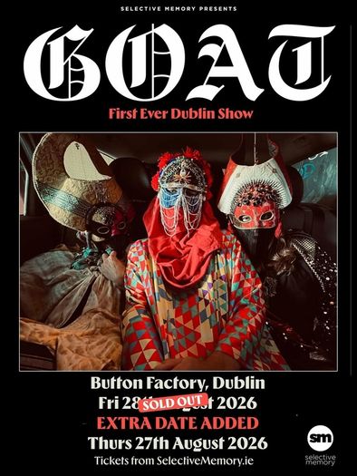 x1 Ticket for Goat, the Button Factory, 27 August 2026