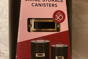 Large storage canisters. Set of 2. Black. New.