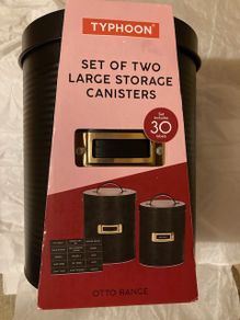 Large storage canisters. Set of 2. Black. New.