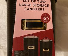 Large storage canisters. Set of 2. Black. New.