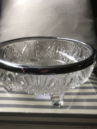 crystal bowl with chrome rim