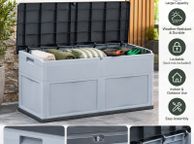 main image for ad 320L Outdoor Garden Storage Box  Lockable Grey Cushion &amp; Tool Storage