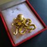 Rhinestone & Crystal Gold Tone Octopus Brooch Pin Badge Steampunk Style Jewelry Image 8