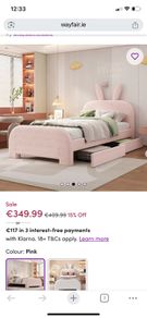 Pink single bed
