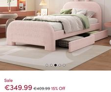 Pink single bed