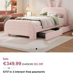 Pink single bed