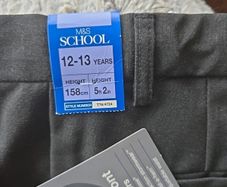 Boys grey uniform charcoal Skinny trousers