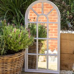 Modena, Indoor/Outdoor-Lightweight, Durable Frame, Any Weather Ornament-W35cm x H71cm Wall Mirror, Brushed Grey, 35cm x 71cm