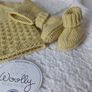 Hand Knit Baby Cardigan & Booties Set:100% Merino Wool: 0-3 Months Image 2