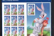 1997 USA Bugs Bunny Self-Adhesive Commemorative Stamps Sheet Mint Never Hinged (MNH) in original packaging.