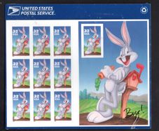 1997 USA Bugs Bunny Self-Adhesive Commemorative Stamps Sheet Mint Never Hinged (MNH) in original packaging.
