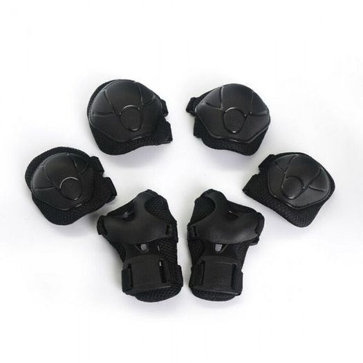 7 in 1 Kids Protective Gear Set - Helmet, Knee, Elbow & Wrist Pads Black