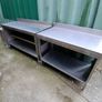 Stainless steel catering prep table with shelf Image 5