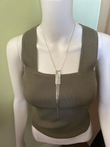 Silver tone chain necklace