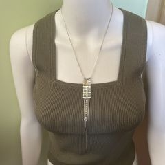 Silver tone chain necklace